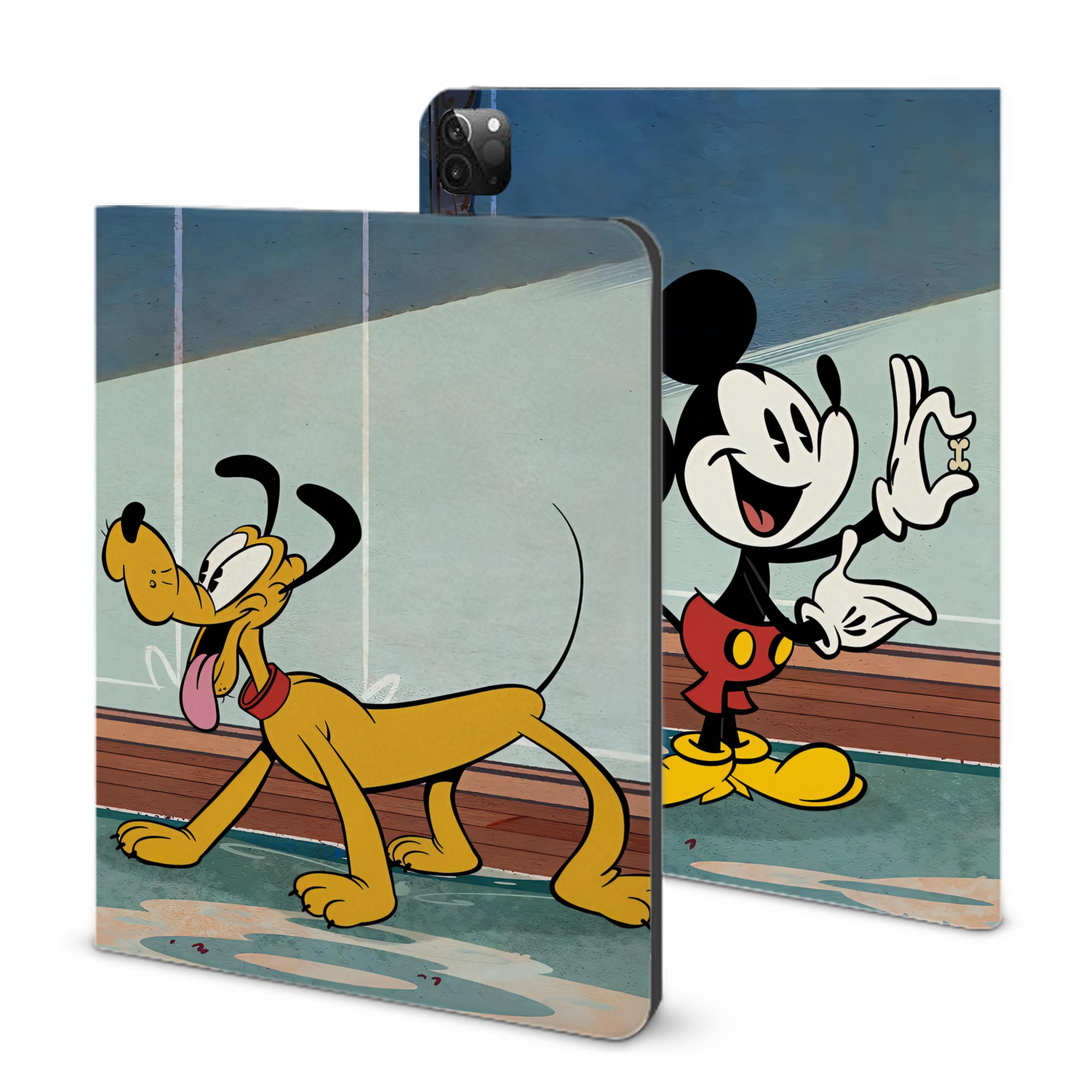 （画像用） ミッキーマウス Mickey Mouse IPadケース ペンホルダー付き ブックスタイルデザイン